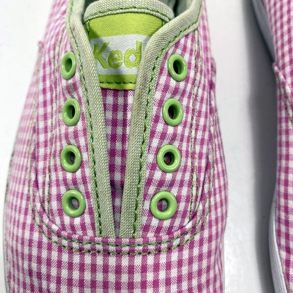 Keds Shoes Keds Pink White Gingham Check Canvas Tennis Shoes Rubber